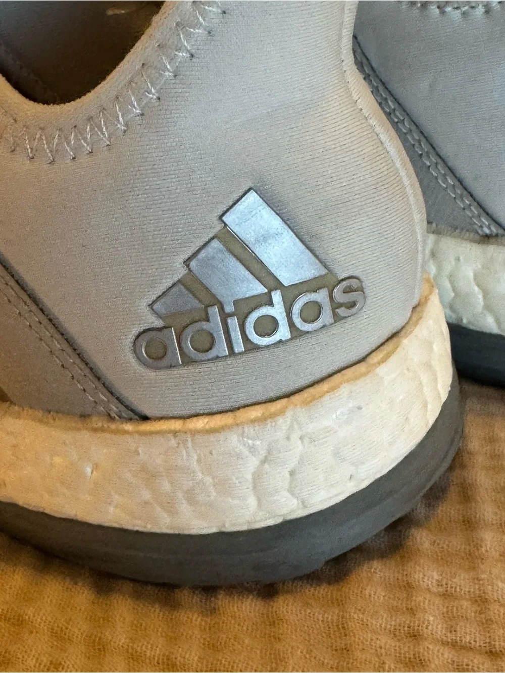 adidas Light Gray and Charcoal Knit Sneakers Size 8